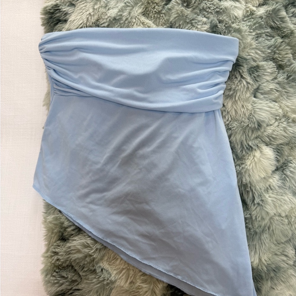 Urban Outfitters Light Blue Asymmetrical Crop Top